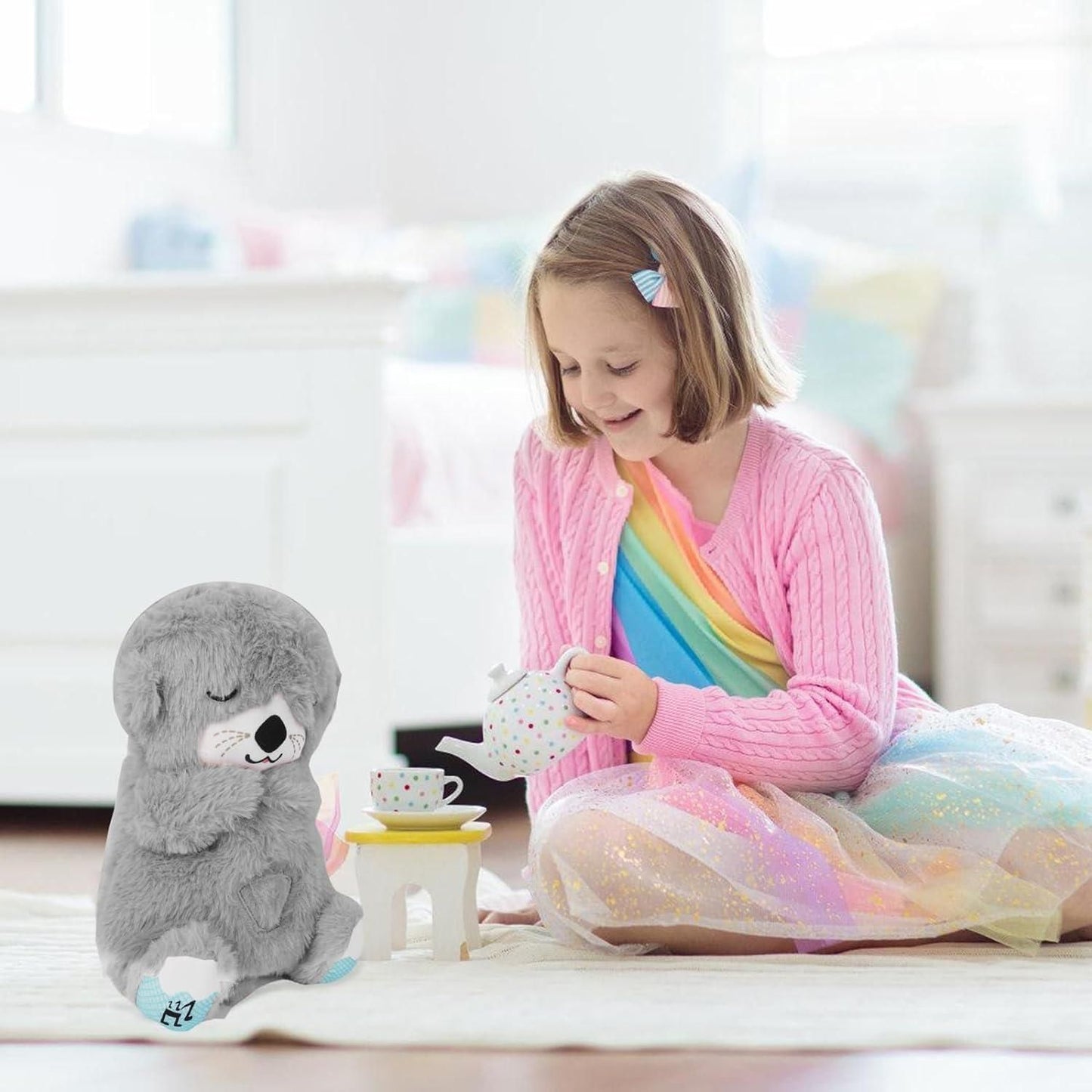 🧸 Breathing Teddy Bear Plush Toy with Soothing Music
