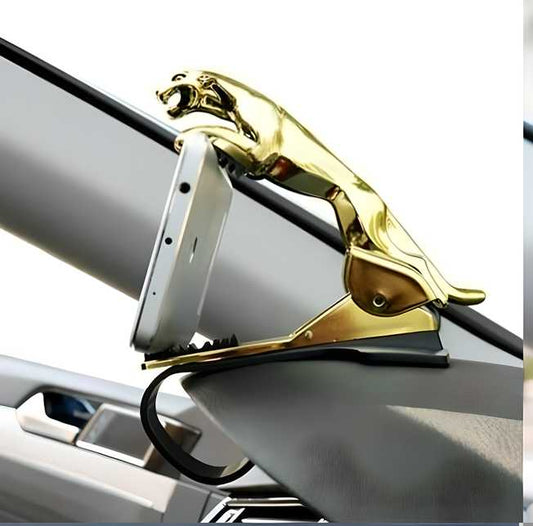 Premium Jaguar Leopard-Style Dashboard Car Phone Holder