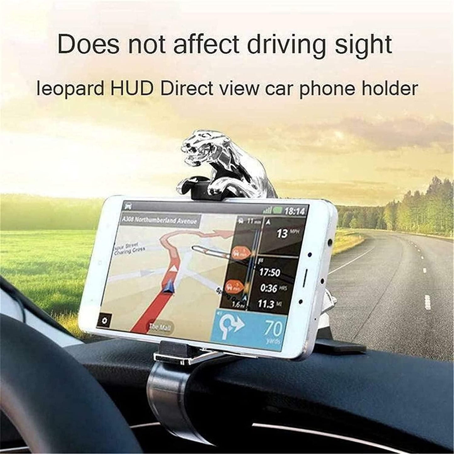 Premium Jaguar Leopard-Style Dashboard Car Phone Holder