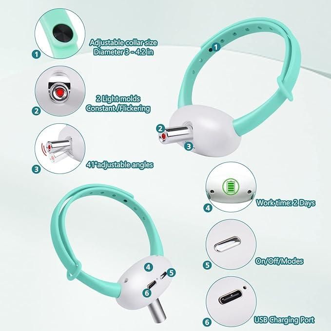 Pet Laser Collar: Interactive Self-Teasing Toy for Cats & Dogs