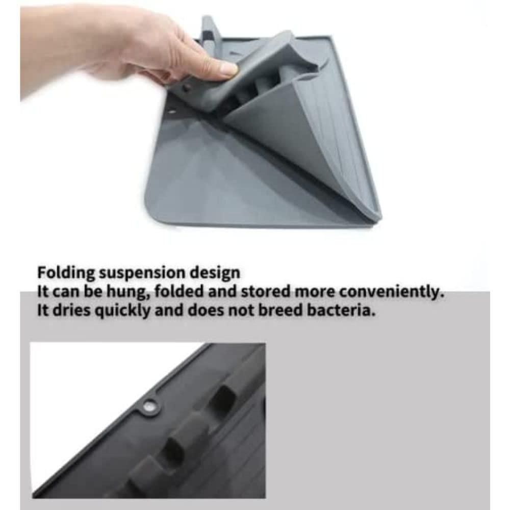 Premium Silicone Dish Drying Mat with Hanger | Fast Draining Kitchen Mat