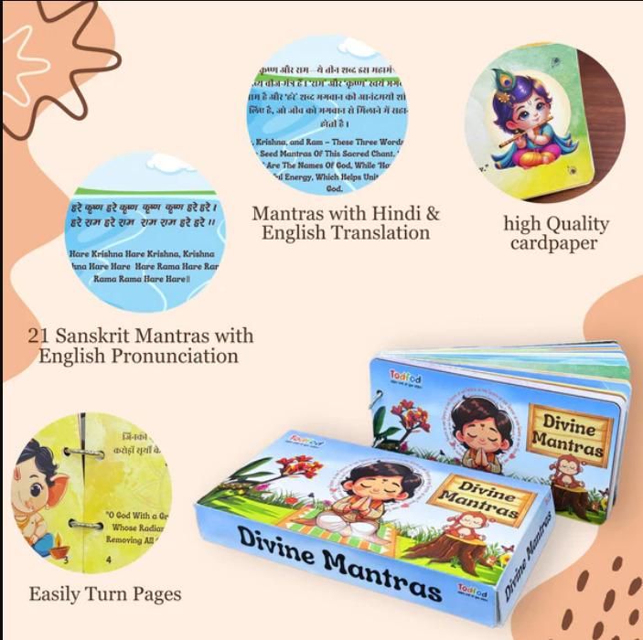 Divine Mantras: Spiritual Learning & Shloka Flashcards for Kids.
