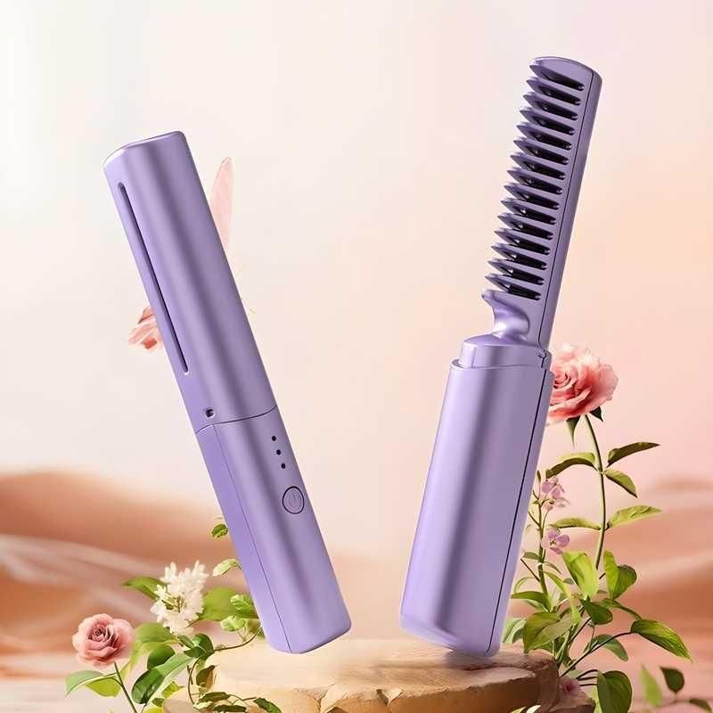 Meneflix Portable Mini Cordless Hair Straightener & Hot Combo