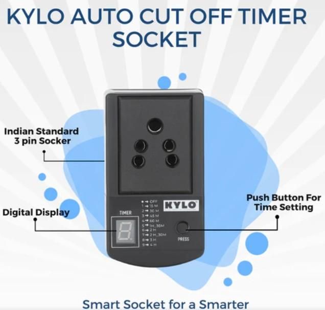 ⏱ Automatic Cut-Oﬀ Timer Switch Plug